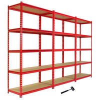 LAGERREGAL 3 x Z-Rax Rot 90cm mit Gratis Gummihammer - Rot, Metall (90/180/45cm) - Monstershop