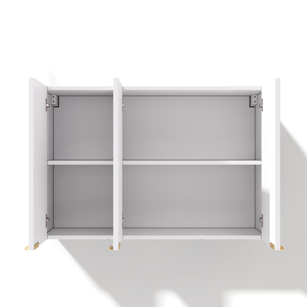 HÄNGESCHRANK DE-38748 90/29/60 cm 3 Türen und Wellenstruktur Weiß - Weiß, Holzwerkstoff (90/60/29cm) - ComfortXL