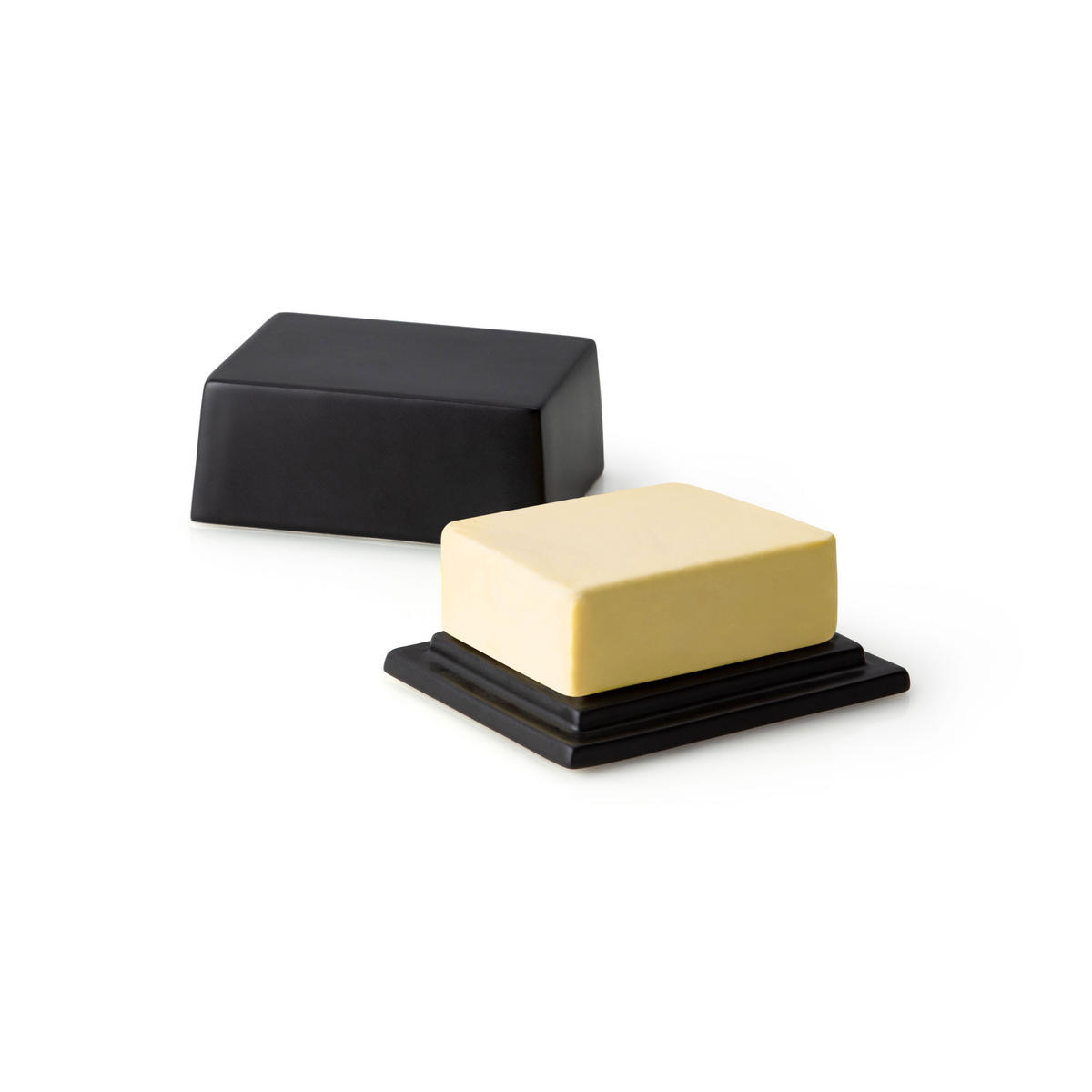 BUTTERDOSE für 250 g Butter, Keramik, Schwarz - Schwarz, Keramik (10/5/15cm) - Continenta