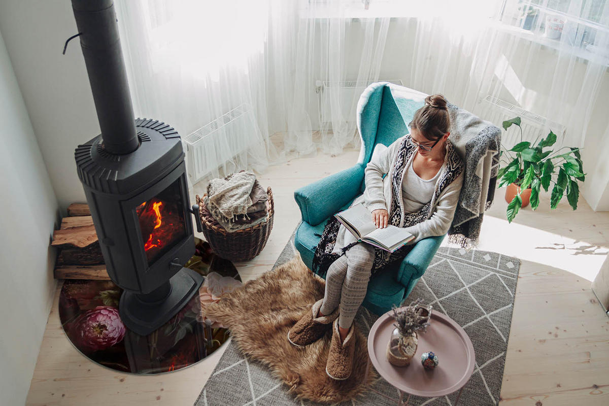 GLASPLATTE für Kamin Ø 70 cm Bordeaux - Weinrot, Glas (70/70/0.4cm) - ArtPrintCave