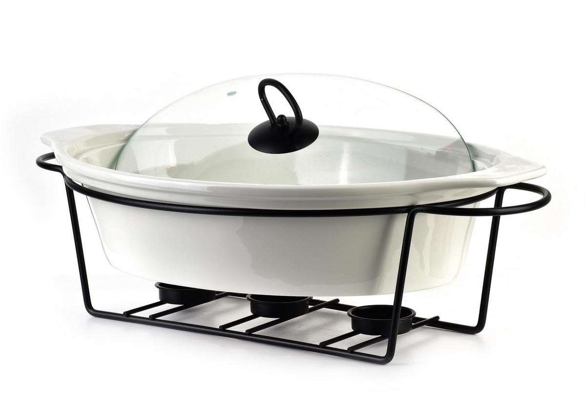 AUFLAUFFORM Modern Kitchen Weiß 39/27/12 cm Keramik - Weiß, Keramik (27/12/39cm) - Mondex