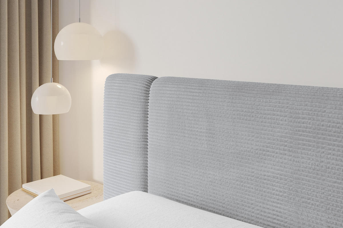 BOXBETT mit Matratze H3 - EVON - 140x200 cm Grau - Graubraun, Holzwerkstoff (140/200cm) - ALTDECOR