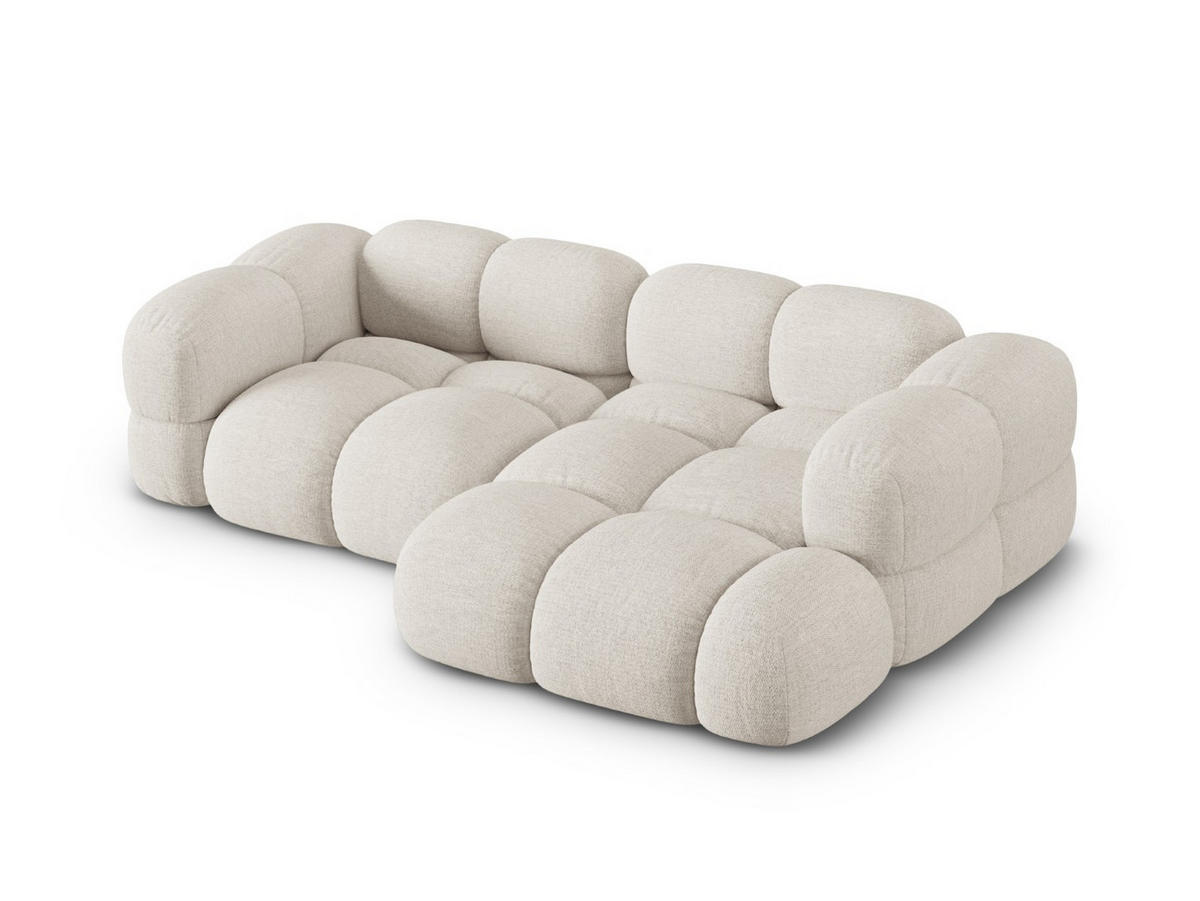 ECKSOFA rechts Loretto aus strukturiertem Stoff beige 3 Sitzplätze - Beige, Textil (147/250cm) - Cosmopolitan Design