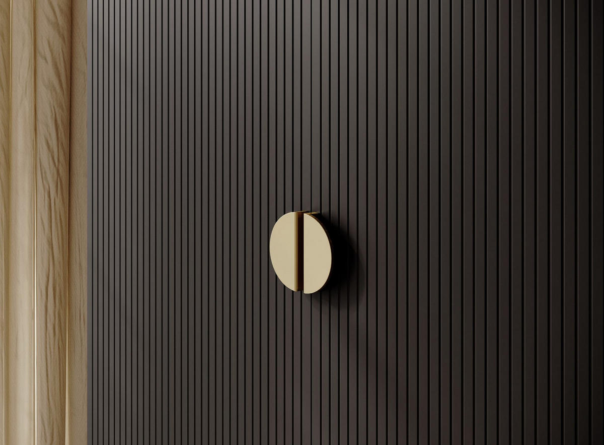 KLEIDERSCHRANK Moonir Schwarz 100 cm - Goldfarben/Schwarz, Holzwerkstoff/Metall (100/200.5/57cm) - Selsey