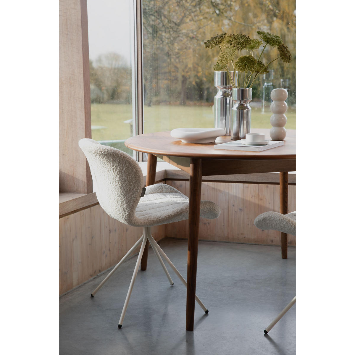 ESSTISCH Twist Ausziehbarer Rund 120/160x120 cm Walnuss - Braun, Holz (160/120/76cm) - Zuiver