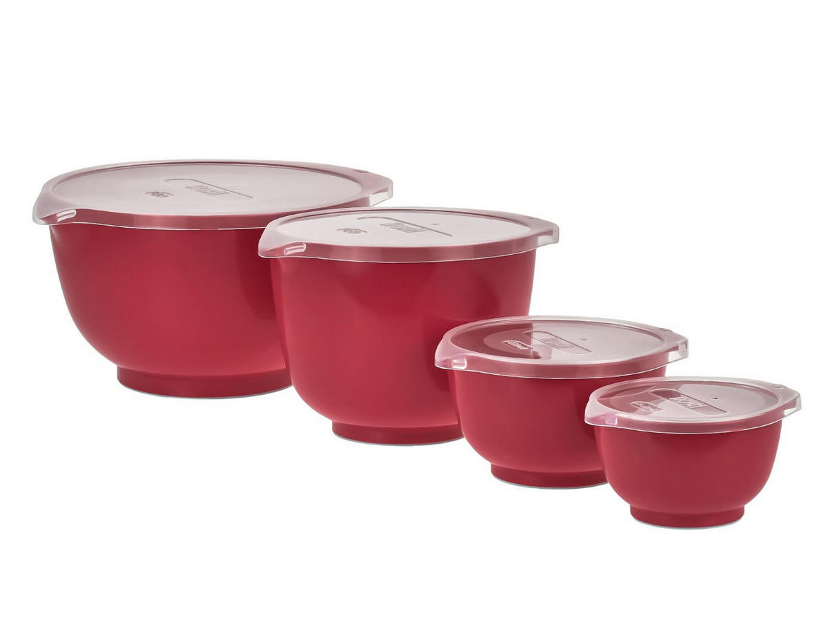 RÜHRSCHÜSSEL-SET Margrethe New rot (4tlg) - Rot, Kunststoff (21/15cm) - Rosti