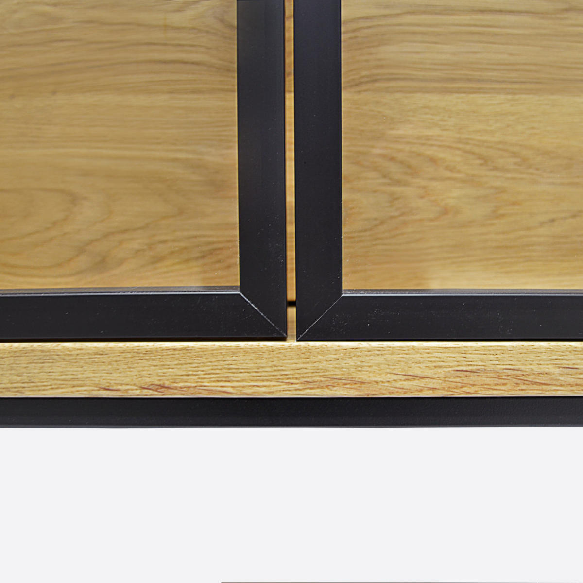 VITRINE Loft aus Massivholz für das Wohnzimmer MERIS II - Eichefarben, Holz (100/190/40cm) - Rawood Furniture