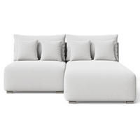 ECKSOFA Ronni Bouclé-Stoff Weiß Rechts - Weiß, Holz/Textil (206/190cm) - Graingold