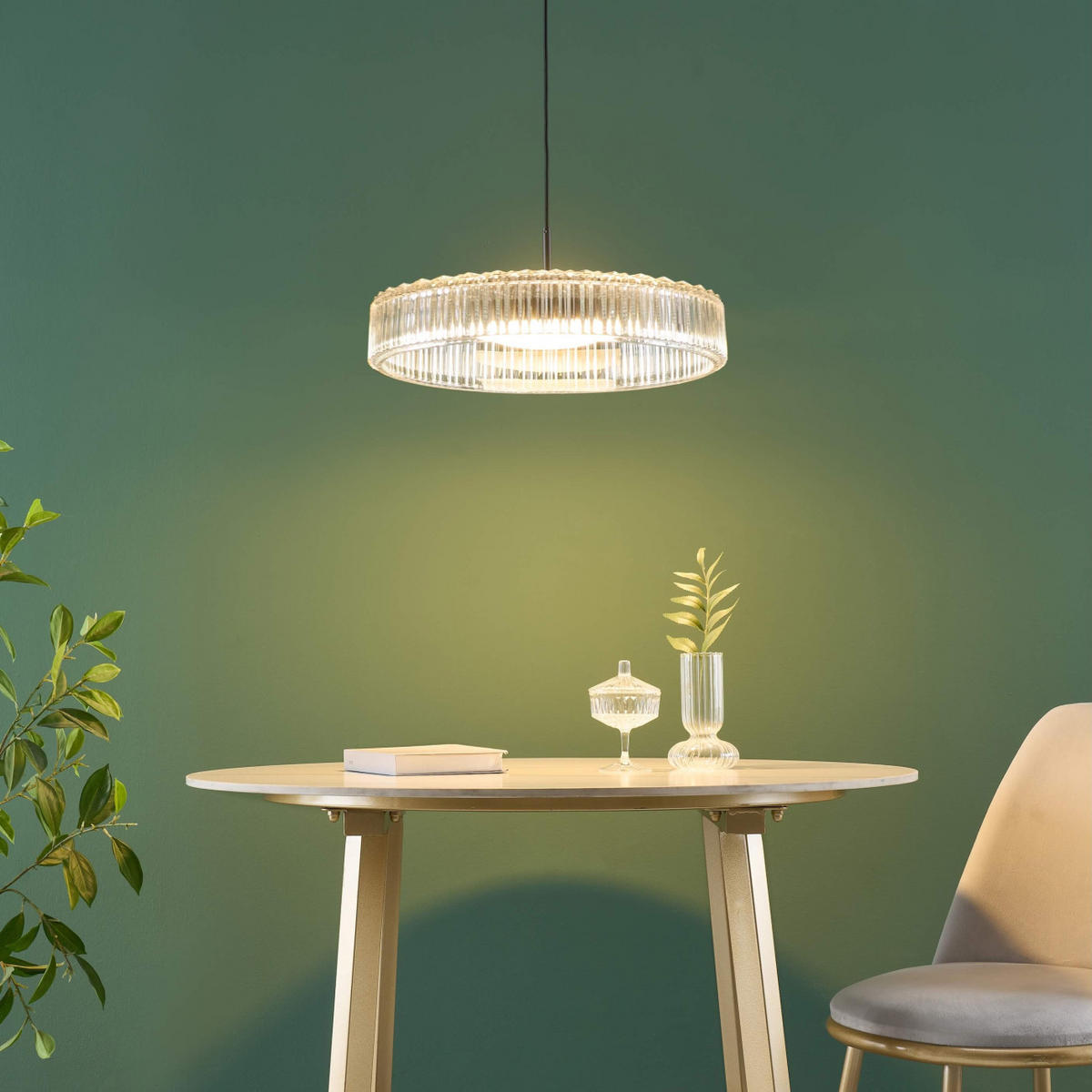 HÄNGELEUCHTE Damian, Transparent und schwarz, 14.5cm - Transparent, Glas (14/30/14.5cm) - KOSILUM