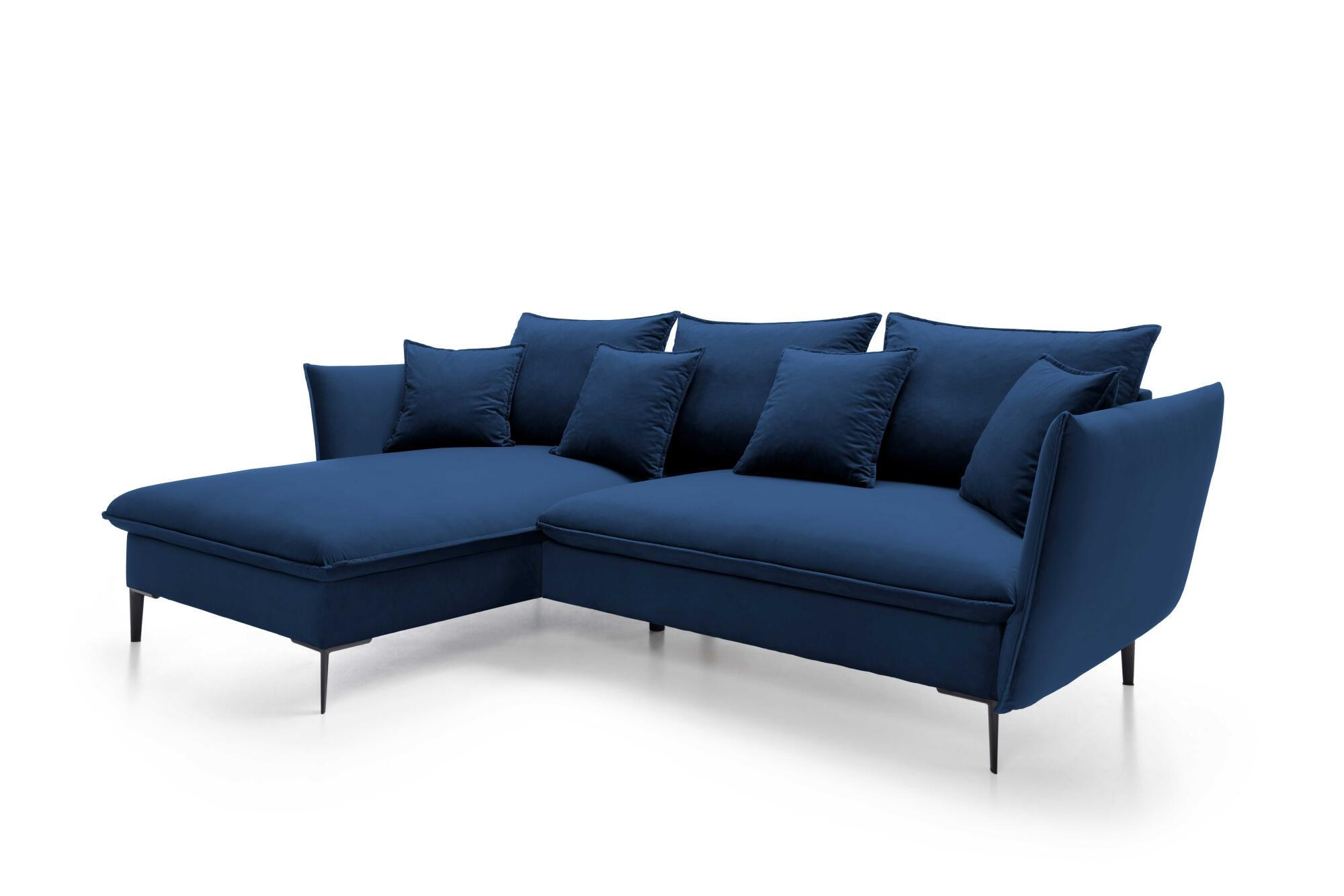 ECKSOFA GLOSS Blau 258x167x91 cm - Blau, Textil (258/167cm) - FURNLUX