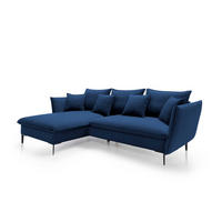 ECKSOFA GLOSS Blau 258x167x91 cm - Blau, Textil (258/167cm) - FURNLUX