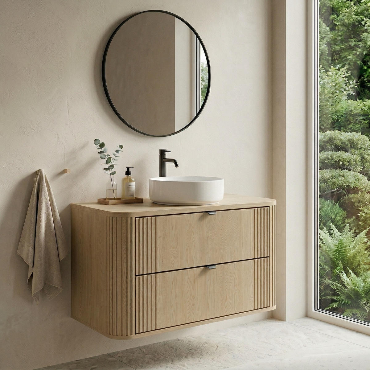 WASCHBECKENUNTERSCHRANK Cremona 2 Schublade Eiche - 100 x 46 x 54 cm - Eichefarben, Holz (100/54/46cm) - Badplaats