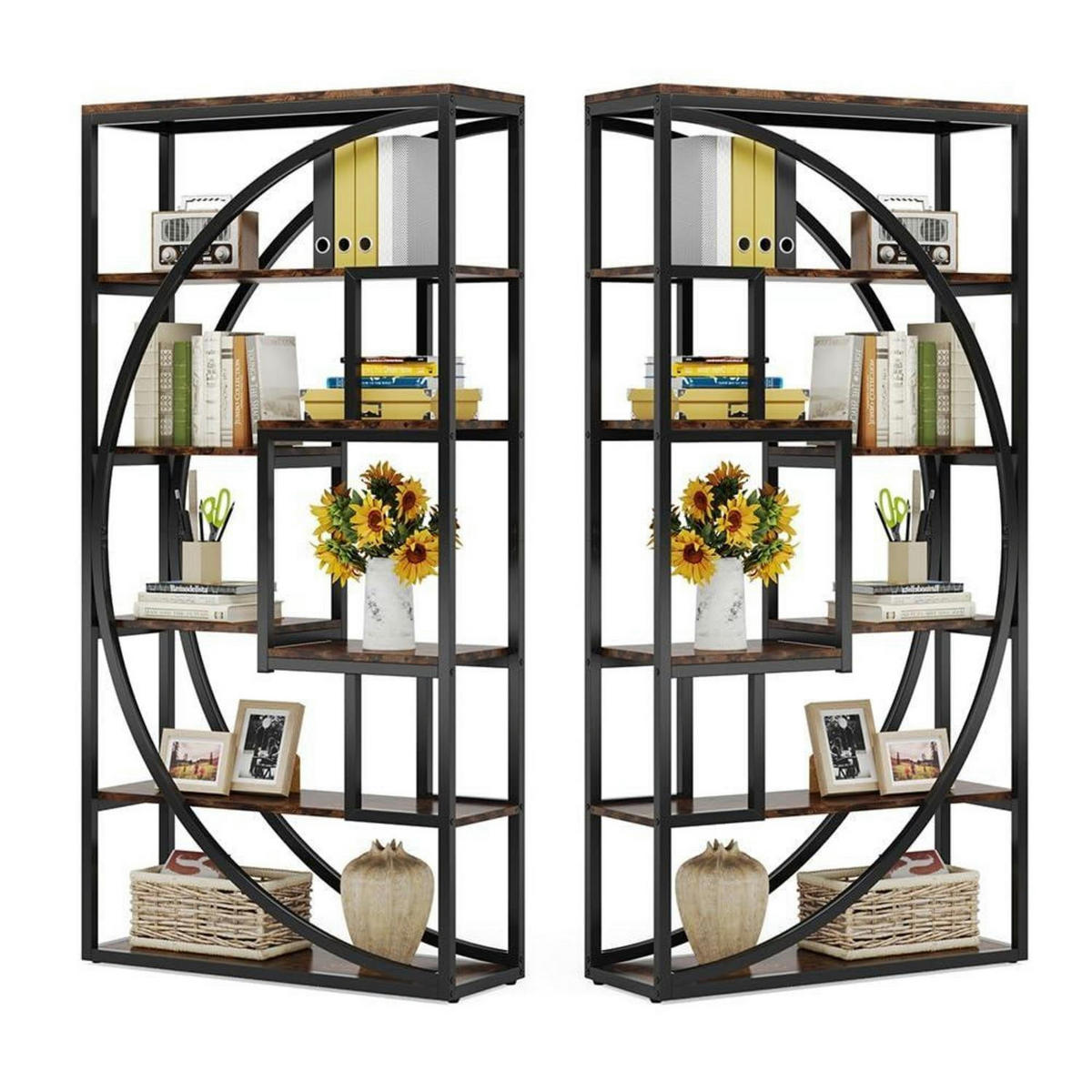 BÜCHERREGAL 2-teiliges Set Rustic Brown 179,8 cm - Braun, Holzwerkstoff (179.8/80/30cm)