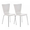 BESUCHERSTUHL 2er Set Holz weiß - Weiß, Holz/Metall (43/84/50cm) - CLP