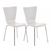 BESUCHERSTUHL 2er Set Holz weiß - Weiß, Holz/Metall (43/84/50cm) - CLP