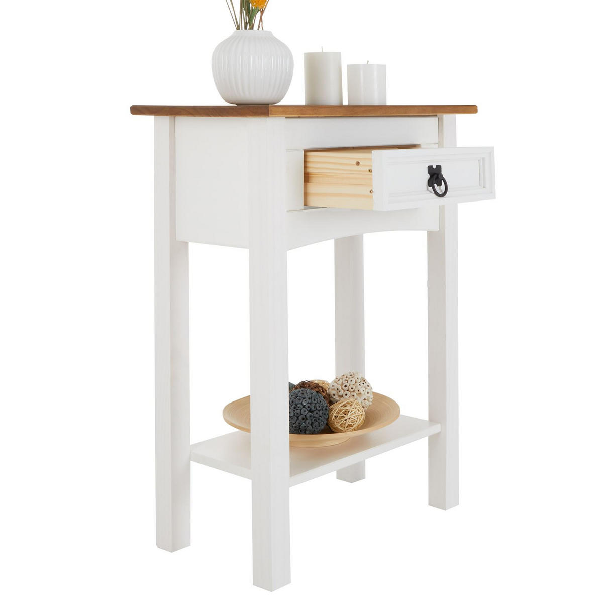 KONSOLENTISCH CAMPO - Weiß/Braun, Holz (32/53/73cm) - CARO-Möbel