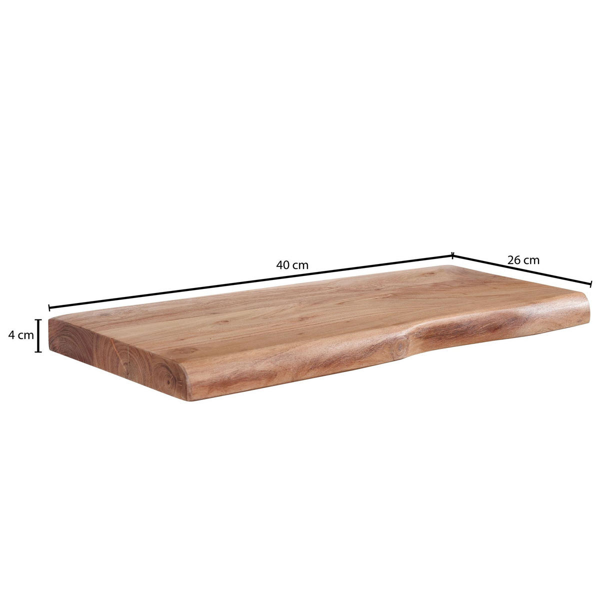 WANDREGAL LOVRO Akazie Bücherregal - Braun, Holz (40/4/26cm) - tinkaro