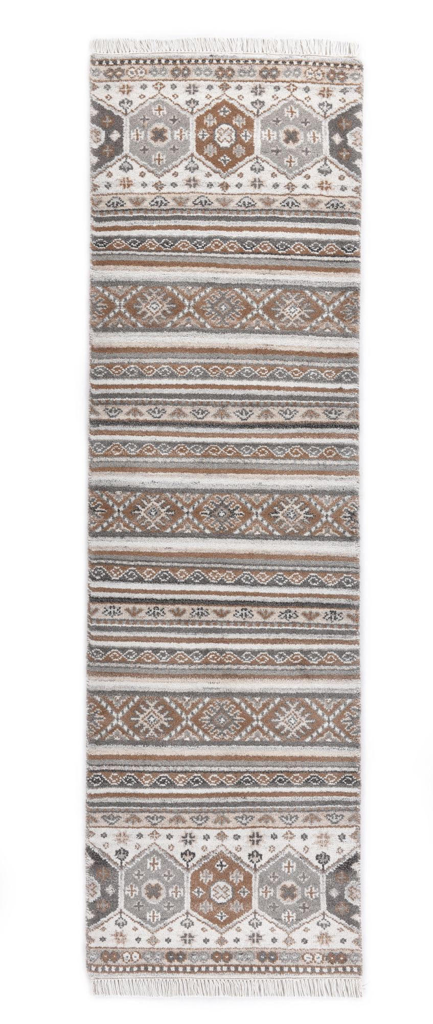 WOLLTEPPICH Imperial Schaal 80x300 cm - Naturfarben, Textil (80/300cm) - THEKO