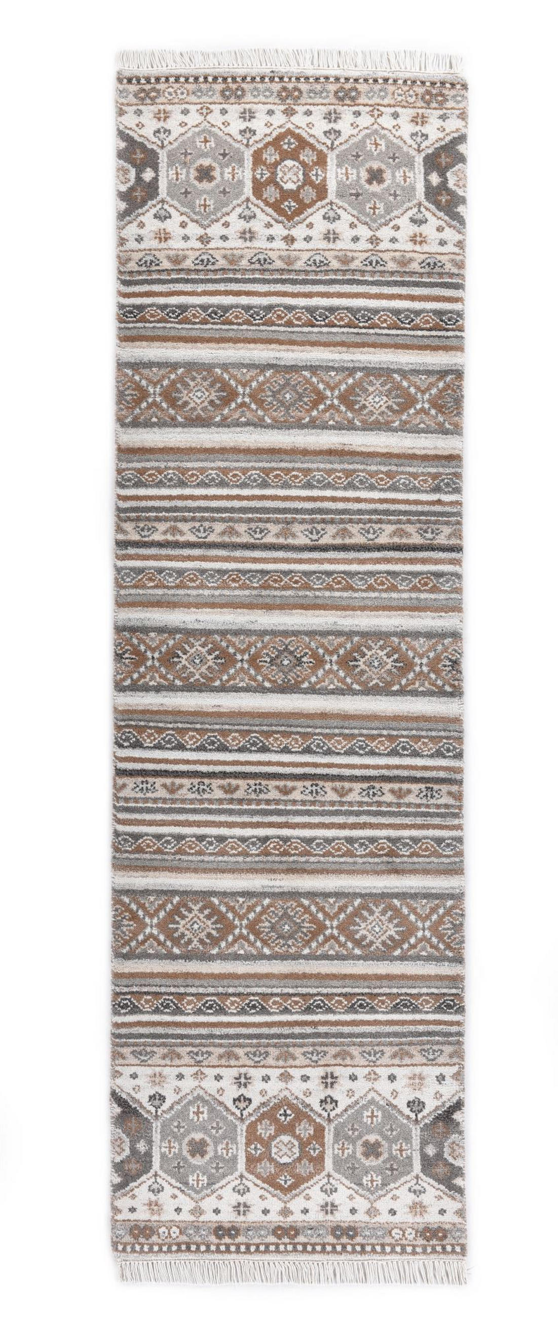 WOLLTEPPICH Imperial Schaal 80x300 cm - Naturfarben, Textil (80/300cm) - THEKO