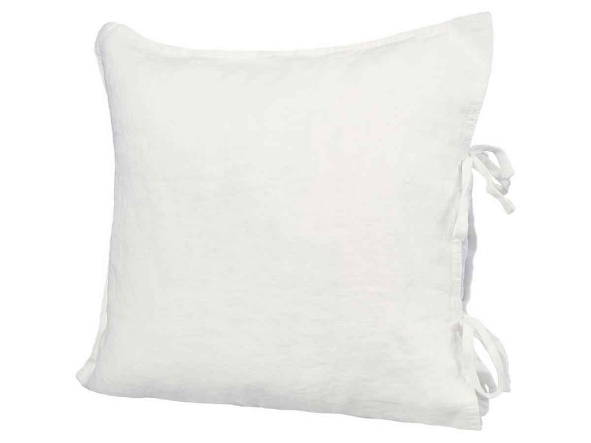 KISSENBEZUG reines Leinen stonewash-weiß 40/40 cm - Weiß, Naturmaterialien (40/40cm) - beties Heimtextil