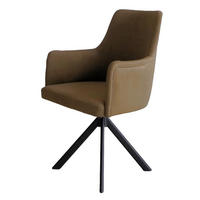 ARMLEHNENSTUHL Sello oliv mit S-Fuß drehbar - Schwarz/Olivgrün, Textil/Metall (55/90/58cm) - INKA furniture