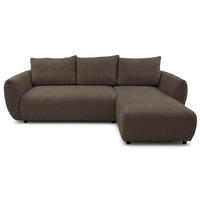 ROHOVÁ POHOVKA Zordo Hnědý Žinylka Pravá Se Dvoma Úložnými Prostory - černá/hnědá, textil/plast (170/256cm) - Selsey