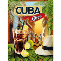 BLECHSCHILD 30/40 cm Open Bar Cuba Libre - Multicolor, Metall (30/40/0.2cm) - Nostalgic-Art