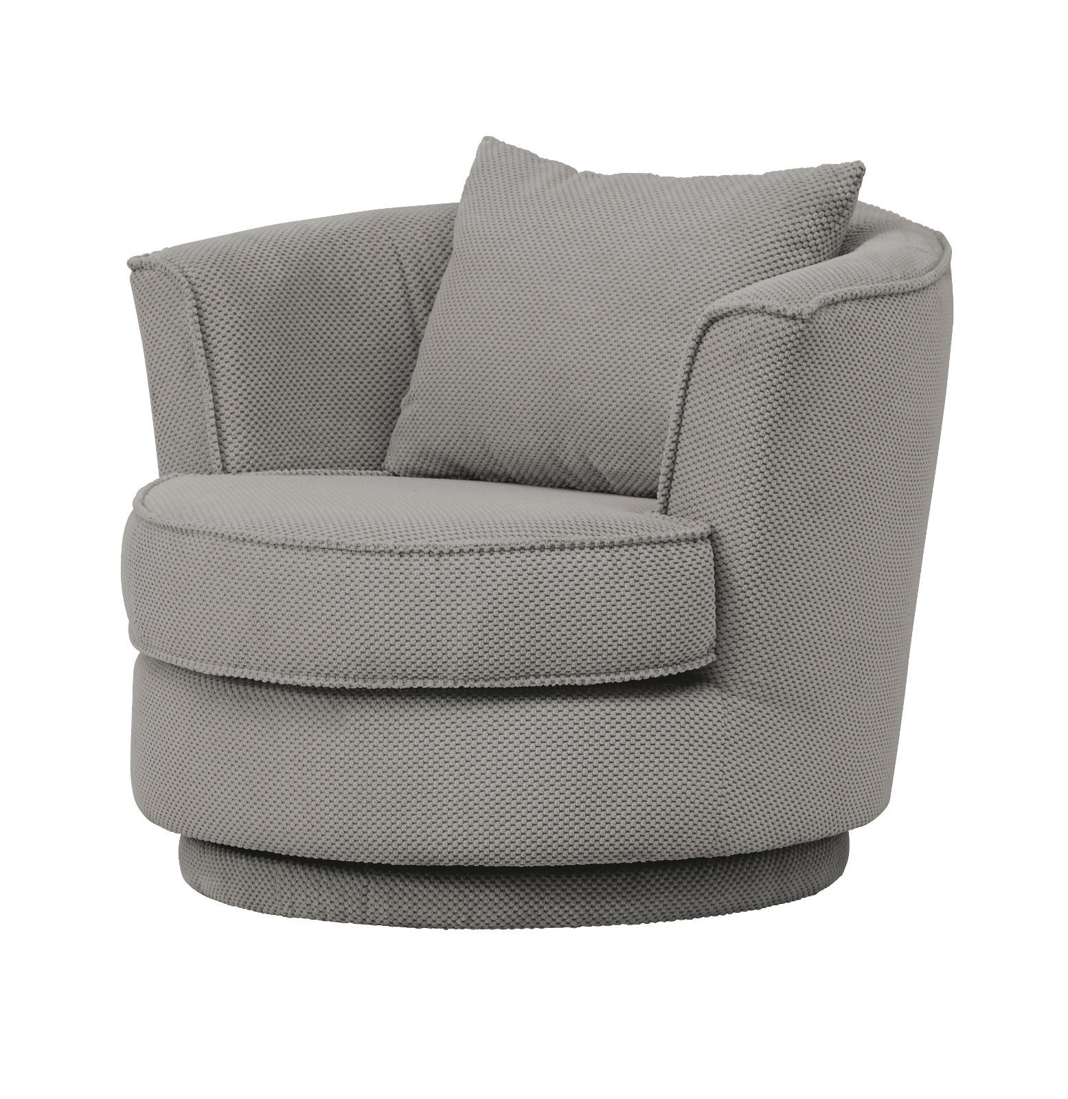 DREHSESSEL grau Web-Velours, Sessel 360° drehbar inklusive Kissen - Grau, Kunststoff/Textil (95/77/95cm)