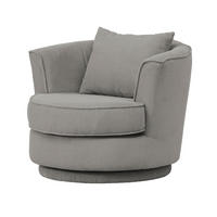 DREHSESSEL grau Web-Velours, Sessel 360° drehbar inklusive Kissen - Grau, Kunststoff/Textil (95/77/95cm)