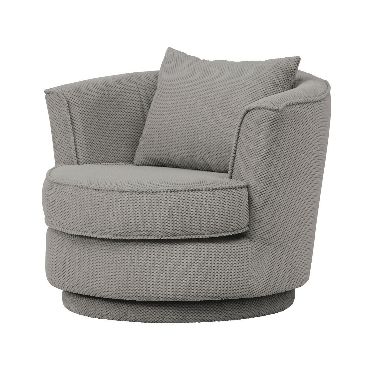 DREHSESSEL grau Web-Velours, Sessel 360° drehbar inklusive Kissen - Grau, Kunststoff/Textil (95/77/95cm)