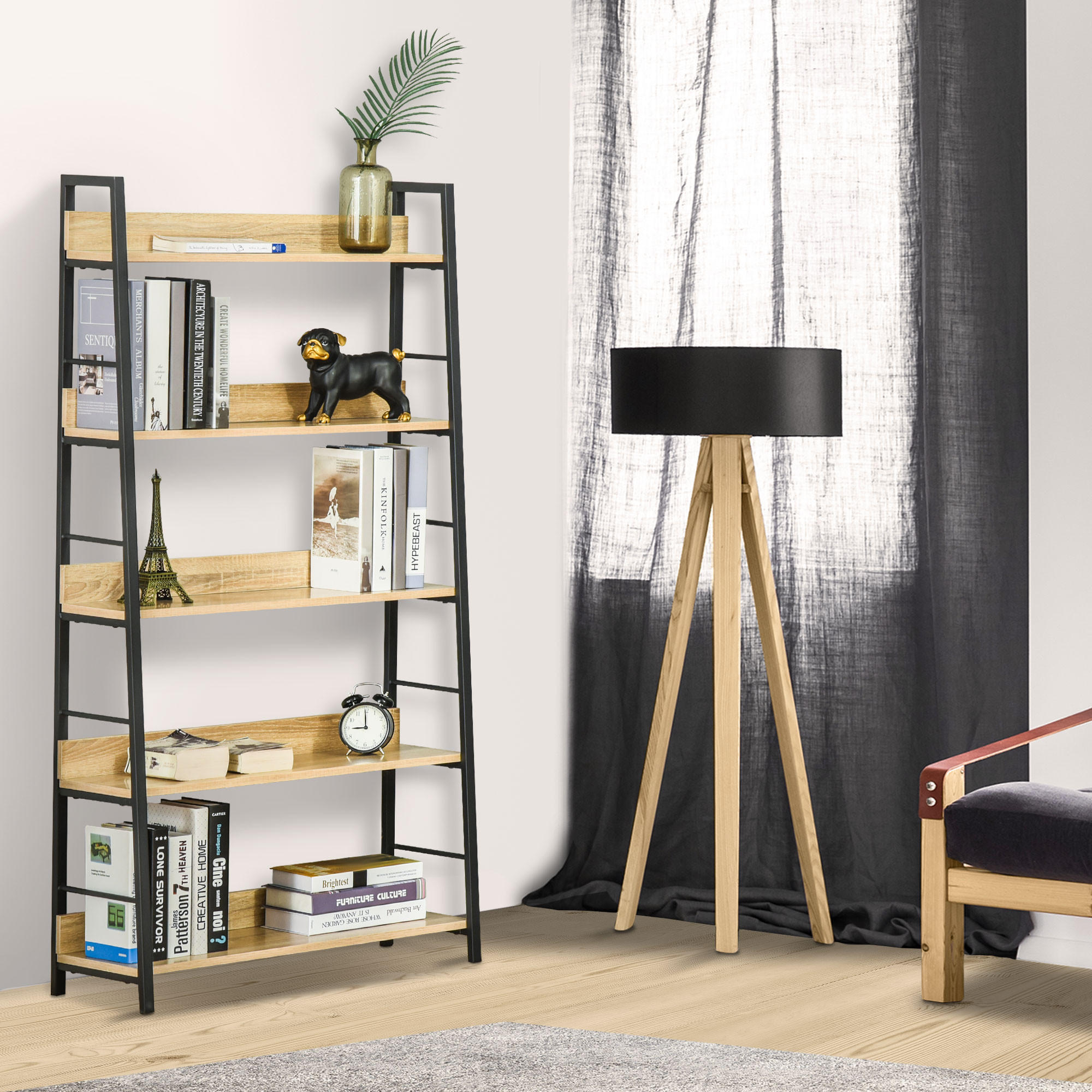Pangivo Bücherregal Ahorn 30x149.5x70 cm