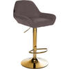 BARHOCKER Stoff braun - Goldfarben/Braun, Textil/Metall (51/89/52cm) - CLP