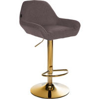 BARHOCKER Stoff braun - Goldfarben/Braun, Textil/Metall (51/89/52cm) - CLP