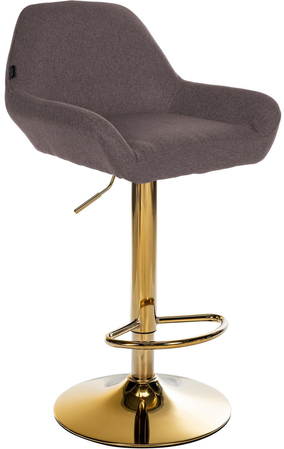BARHOCKER Stoff braun - Goldfarben/Braun, Textil/Metall (51/89/52cm) - CLP
