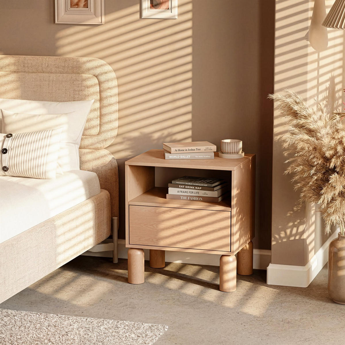 NACHTTISCH SENA - Eichefarben, Holzwerkstoff (54.4/60.2/40.6cm) - Idohome