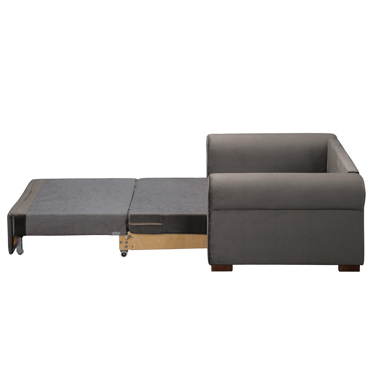 SCHLAFSOFA mit Husse - Buchefarben/Grau, Buchenholz/Textil (125/90/90cm) - home24