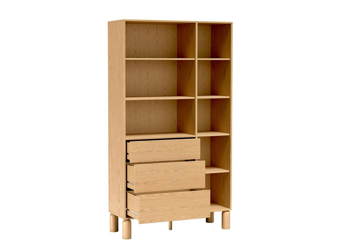 STANDREGAL Sanden Eiche, mit Schubladen - Eichefarben, Holzwerkstoff (110/197/41cm) - Bettso