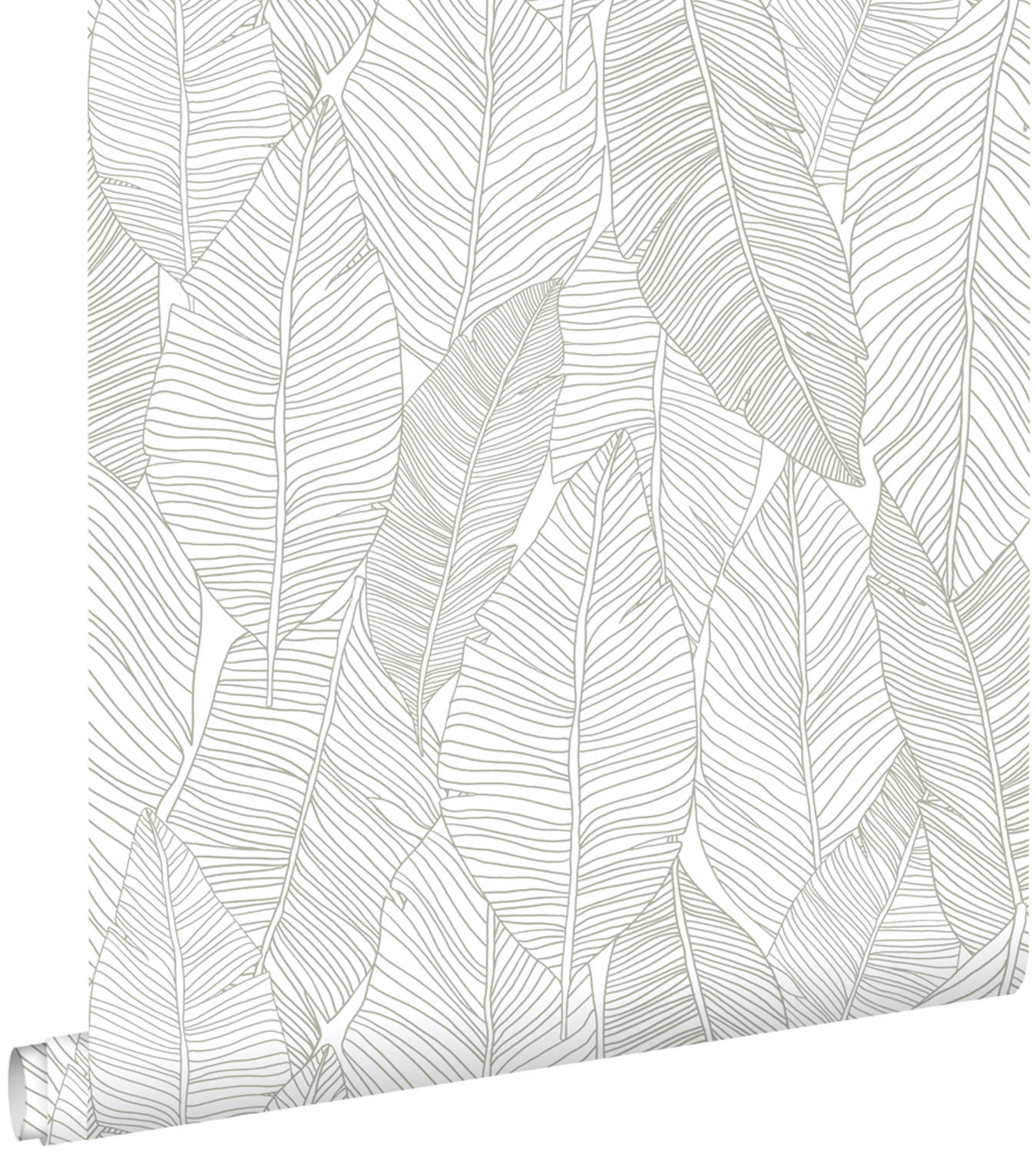 TAPETE gezeichnete Blätter 53 cm x 10.05 m - Grau, Papier (53/1000cm) - ESTAhome