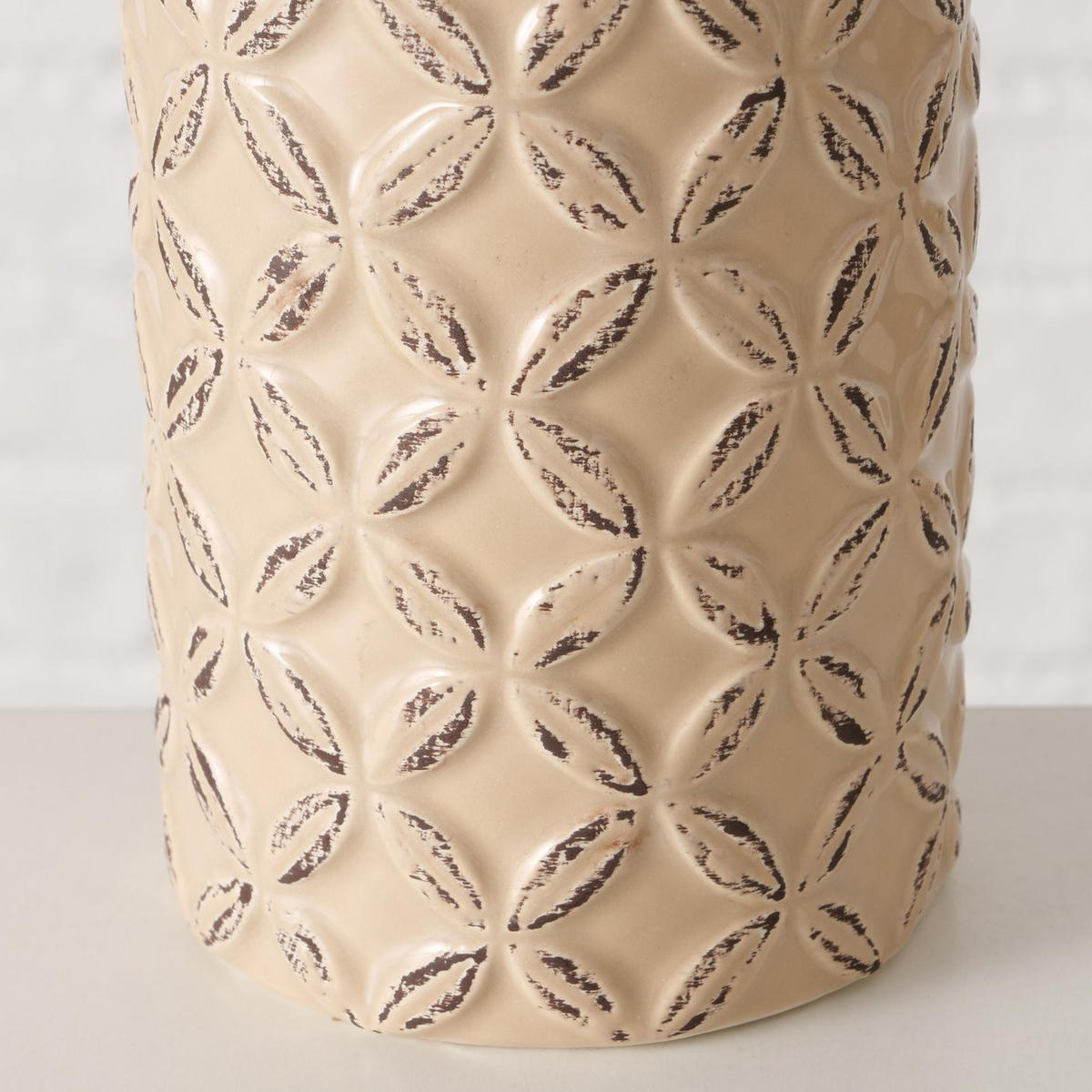 KERAMIKVASE Captura 21 cm - Beige, Keramik (21cm) - Boltze Home