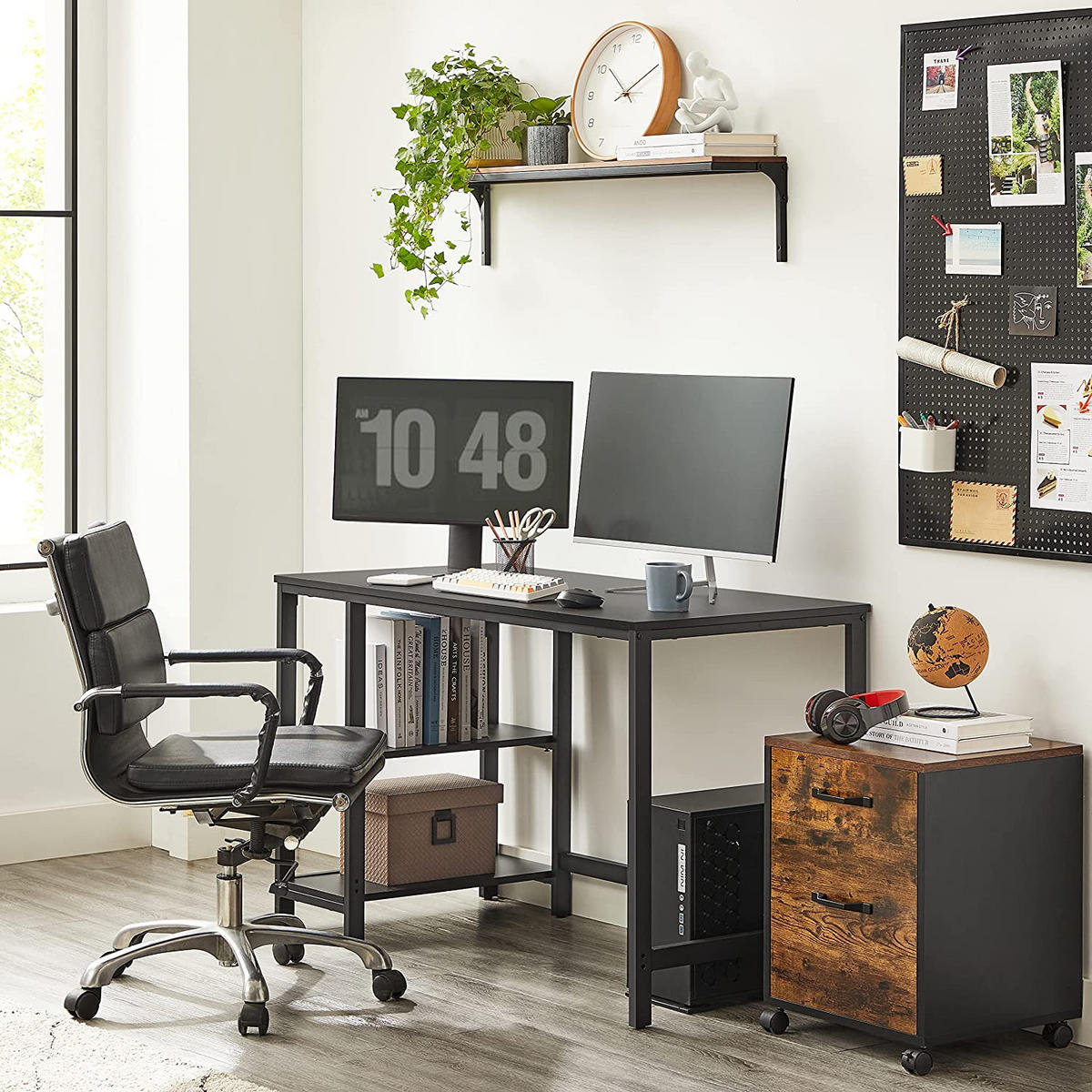SCHREIBTISCH COMPUTERTISCH - Schwarz, Holzwerkstoff (120/60/75cm) - Hansiro