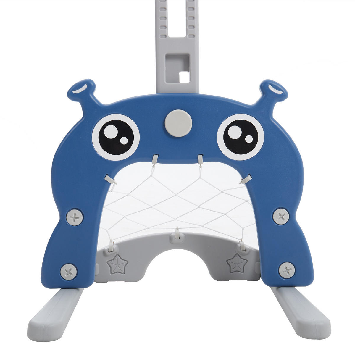 SPIELPLATZ 2 in 1 Basketballständer Fußballtor Höhenverstellbar Kunststoff - Blau/Weiß, Kunststoff (56/83/46cm) - Livingandhome