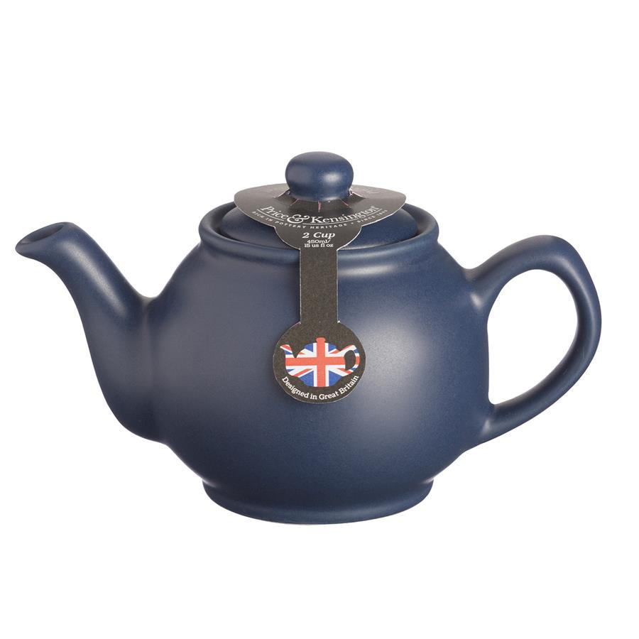 TEEKANNE 450 ml Steingut matt blau, für 2 Tassen - Blau, Keramik (0.36L) - Price & Kensington