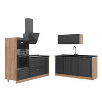 KUCHYŇA Fame-Line, Antracitovo-zlatý vidiecky dom/Dub Goldkraft, 340 cm, AP Antracit - dub medový/antracitová, kompozitné drevo (340/153.6/60cm) - Vicco