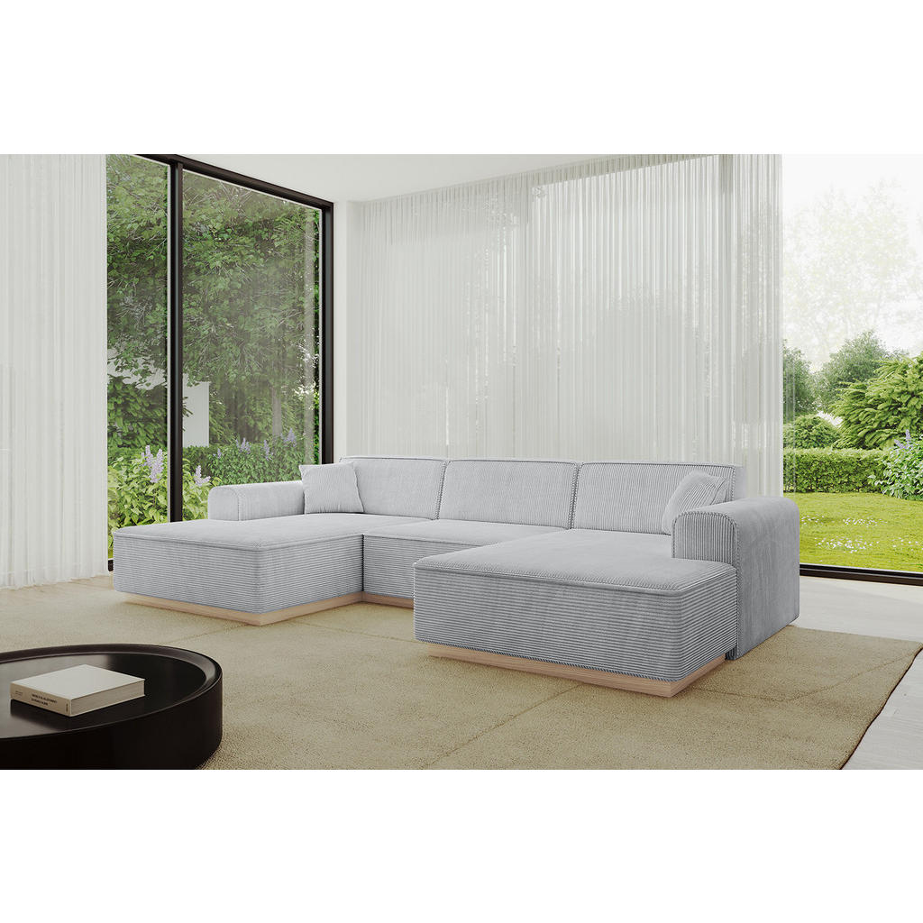 Thumbnail - Altdecor Wohnlandschaft, Hellgrau, Textil, 4-Sitzer, 301x80x165 cm, Wohnzimmer, Sofas & Couches, Wohnlandschaften, Wohnl...