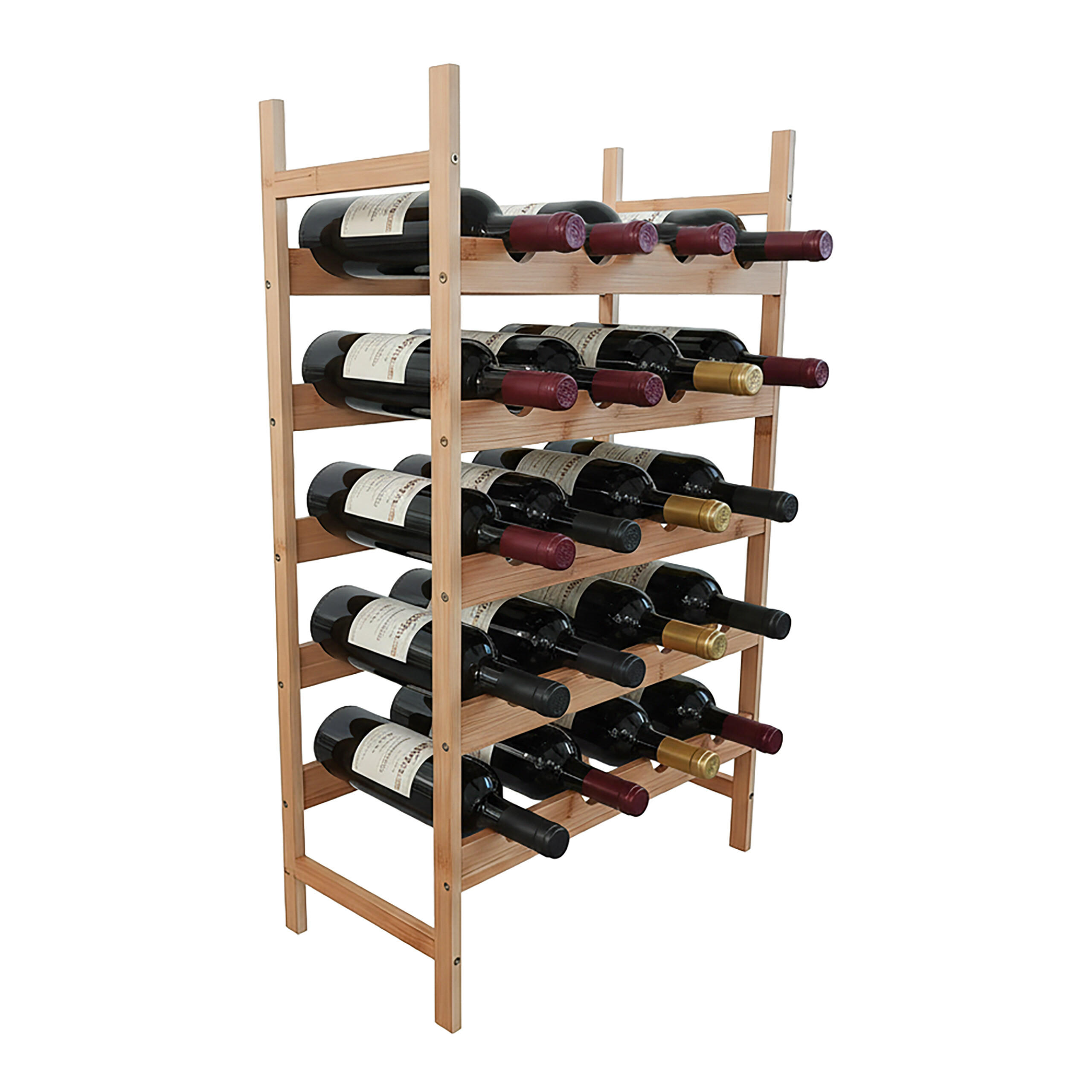 WEINREGAL - Hellbraun, Holz (45/73/45cm) - Relaxdays