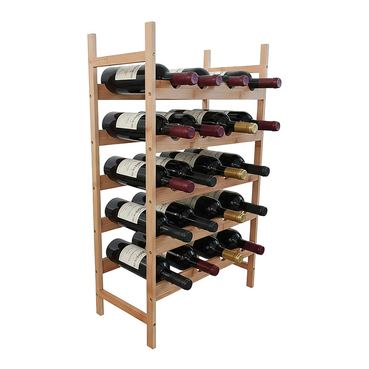 WEINREGAL - Hellbraun, Holz (45/73/45cm) - Relaxdays