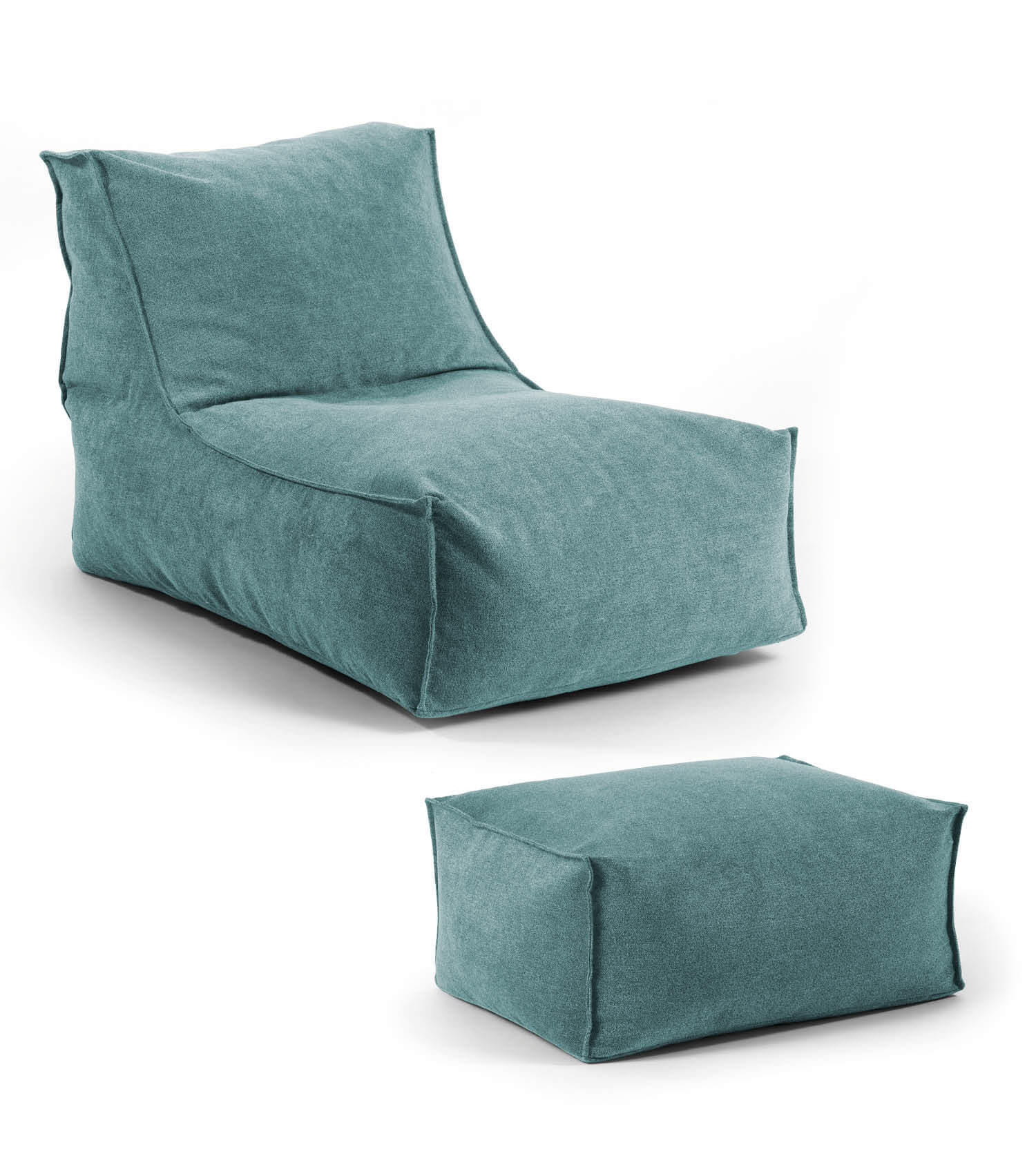 SITZSACK mit Hocker Der Gelassene - Blau, Textil (60/65/150cm) - Mokebo