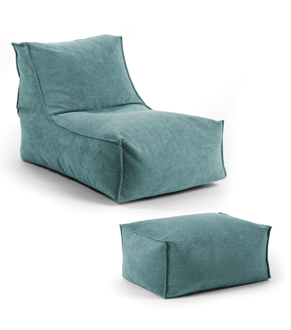 SITZSACK mit Hocker Der Gelassene - Blau, Textil (60/65/150cm) - Mokebo