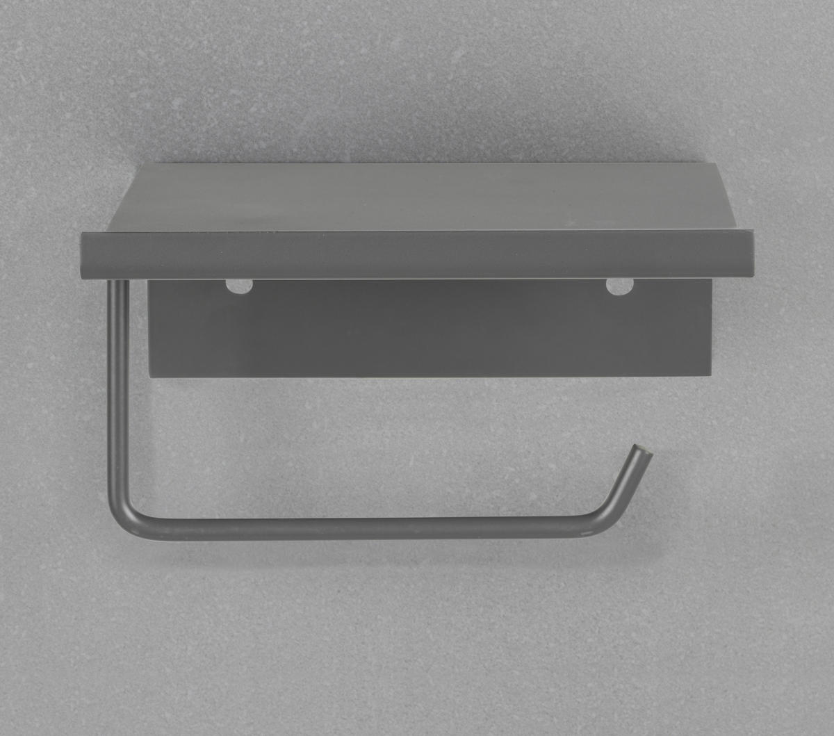 TOILETTENPAPIERHALTER Metall mit Ablage Desulo - Anthrazit, Metall (12/6.2/14cm)