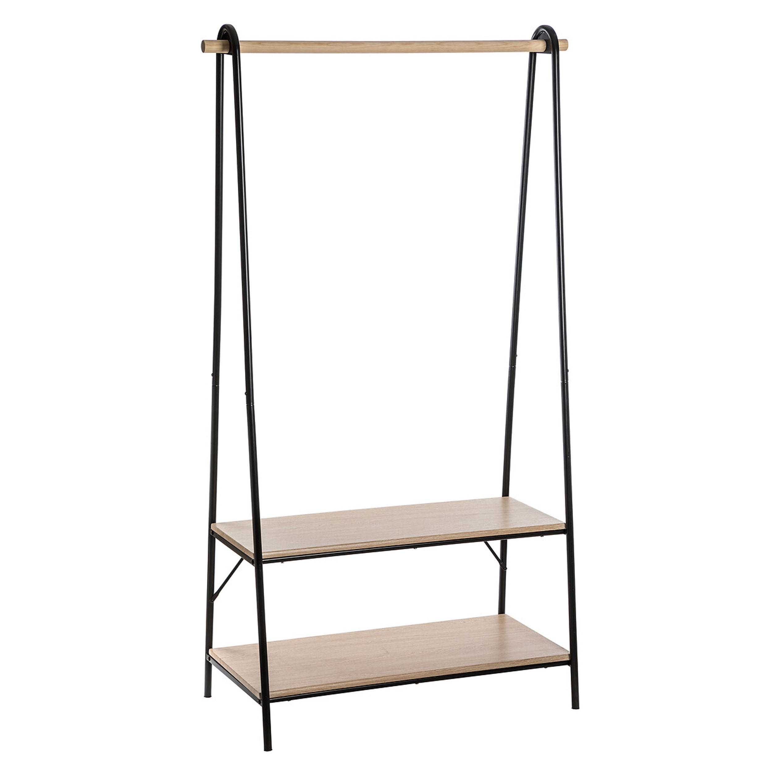 KLEIDERSTÄNDER Jano, Metall, MDF, Schwarz, 165 cm - Schwarz, Metall (95.5/165/46cm) - 5five Simply Smart